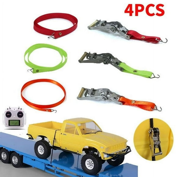 4pcs Mirco Metal Ratchet Fastening Strap for 1/14 Tamiya Remote Control Tractor 1/10 RC Crawler Car