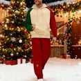 thumbnail image 5 of Christmas 2PC Sweatsuit for Men Long Sleeve Crewneck Print Hoodie Elastic Waist Cuffed Joggers Family Matching Set with Pockets Multicolor-dad M, 5 of 7