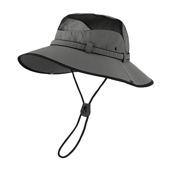 Gtoiithly Wide Brim Sun Hats for Men Women Upf 50 & Waterproof Fishing Hat Bucket for Hiking Safari Beach Garden Bucket Hats for Men Grey