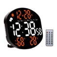 thumbnail image 3 of Reloj de pared digital con alarma y temporizador, multifuncional, decorativo, moderno, con controlador, para escritorio, oficina, mesita de noche, Naranja, 3 of 8