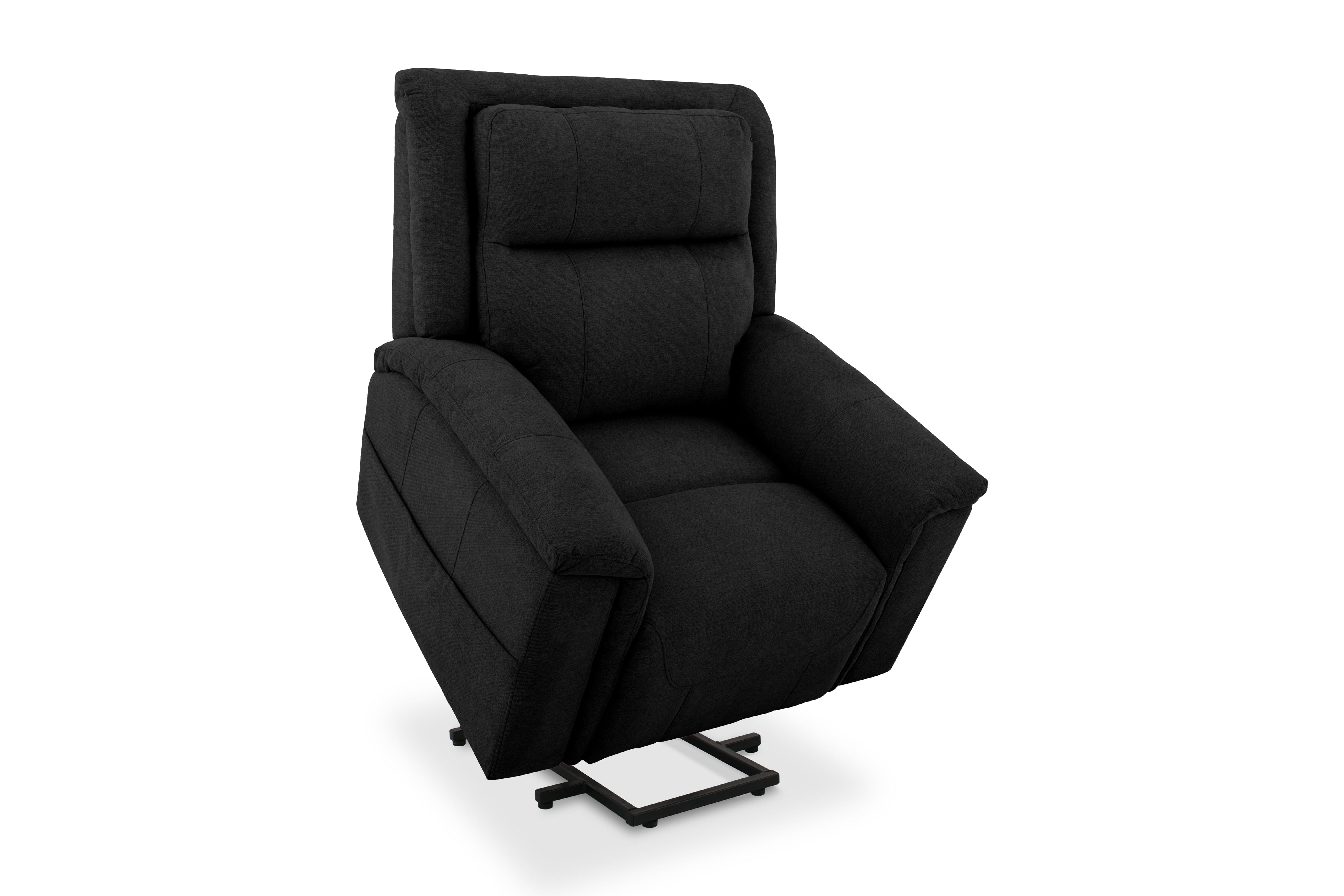 Sealy Posutrepedic Sheldon Lift Assist Recliner with Adjustable Power Headrest in Black