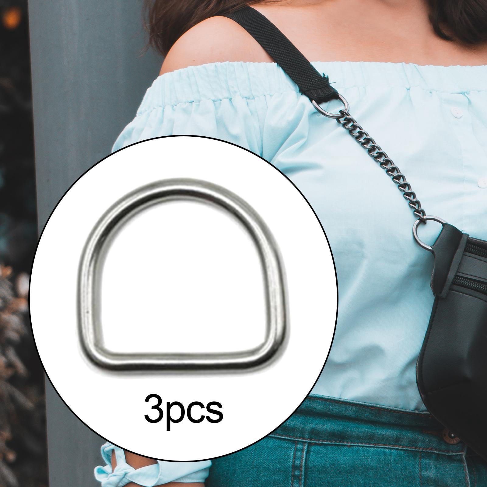 Milageto 4x3Pcs Horseshoe Buckles Stainless Steel Portable Simple Hardware Accessories Metal D Rings for DIY Handmade Lanyards Backpacks