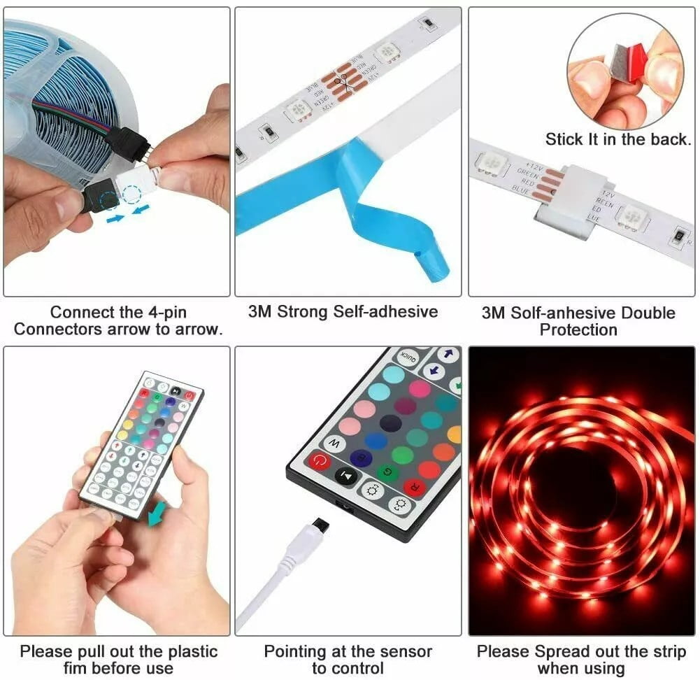 WENTOP LED Strip Lights with Remote Control 20m, Ultra-Long 600 LED Strips, Multi Color
