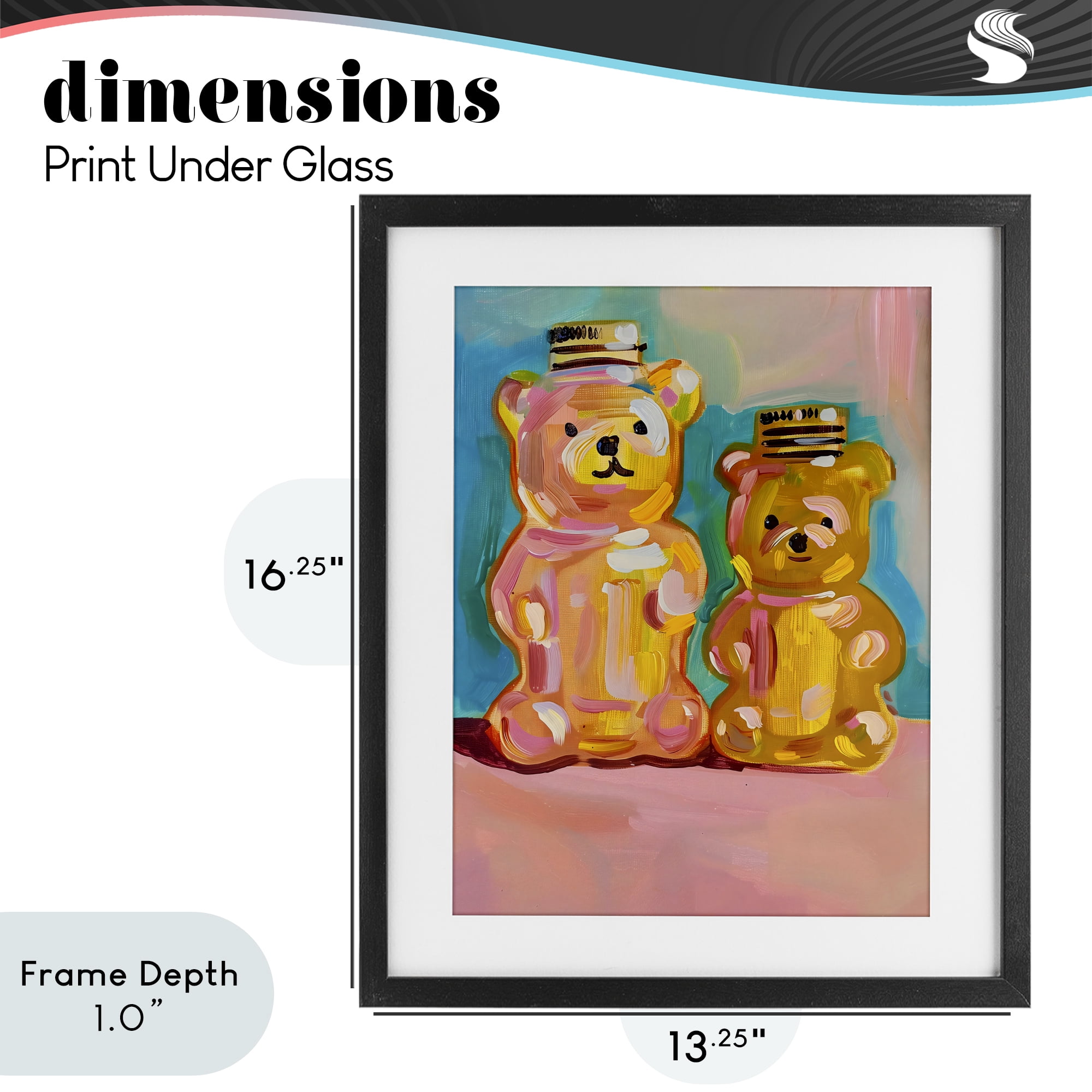 Stupell Industries Joyful Honey Bears Duo Black Framed Print Under Glass, design by The Prints Vibe