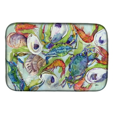 Carolines Treasures 8547DDM Crab Dish Drying Mat 14 x 21" multicolor