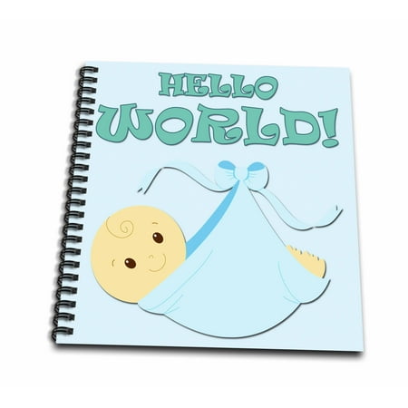 3drose hello world baby boy newborn announcement drawing book