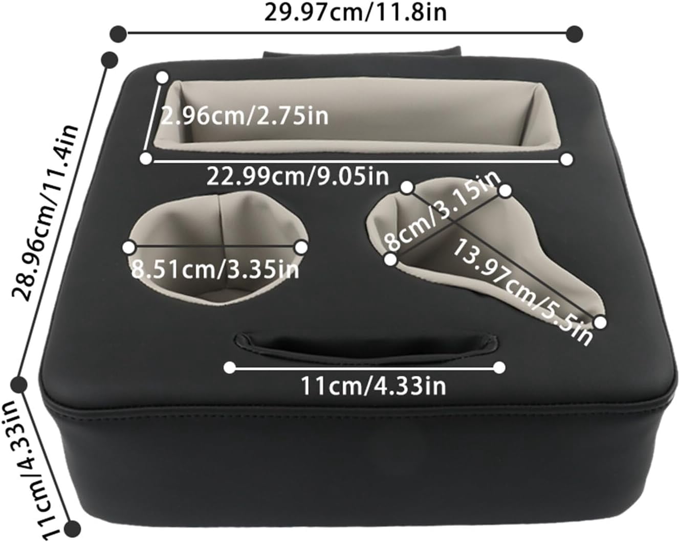 SEBLAFF 3.54-3.94Inch Wide Black Car Cup Holder Back Seat Couch Car Sofa Storage Boat Tray Back Seat Organizer
