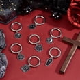 thumbnail image 4 of 14 amuletos con temática de adivinación con anillos en O de resorte, colgante con hebilla de pentáculo de ataúd de tarot, accesorio, amuletos de zapatos de aleación esmaltada, 4 of 7