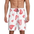 thumbnail image 2 of Rocae Pink Hearts for Men's Soft Sleep Pajama Shorts, Waistband and Pockets, 2 of 9