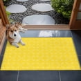 thumbnail image 4 of 2x3 Door Mat Rug, Yellow Morocco Non-Skid Rubber Backing Large Rectangle Rugs - Living Room Bedroom Home Office, Geometric Leaf Diamond Lattice Abstract Indoor Floor Mat Carpets Washable Rug, 4 of 9