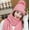Pink, variant on Dyfzdhu Fashion Women Knitted Wool Scarf Hat Pompom Cap Set Warm Winter + Black