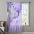 thumbnail image 4 of Purple Marble Sheer Curtains 84 Inches Long, Modern Abstract Waves Silvery Farmhouse Light Filering Curtains, Breathable Simi Curtain Privacy Drapes for Living Room Bedroom Window Treatment, 4 of 9