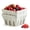 Cream White-Square-5.7 Inch, variant on Berry Basket Set Of 2 Square Fruit With Holes Ceramic Storage Containers For Kitchen Fridge Cute Strawberry Berries Grape Cherry Slate Blue