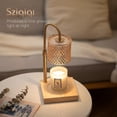thumbnail image 5 of Sziqiqi Gold Crystal Candle Warmer Lamp with Timer: Height Adjustable Wax Warmer for Fragrance Diamond Faceted Glass Shade Wood Base Safe Flameless Home Decor for Bedroom Gift for Mom Women, 5 of 7