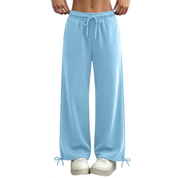 Womens Fleece Wide Leg Sweatpants High Waisted Athletic Sweat Pants Winter Baggy Workout Pant with Pockets