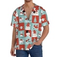 thumbnail image 1 of Fotbe Warm Christmas Memories Camisa Estampada de Manga Corta para Hombre, Casual de Verano, Estilo Playero, Sin Arrugas-Medium, 1 of 5