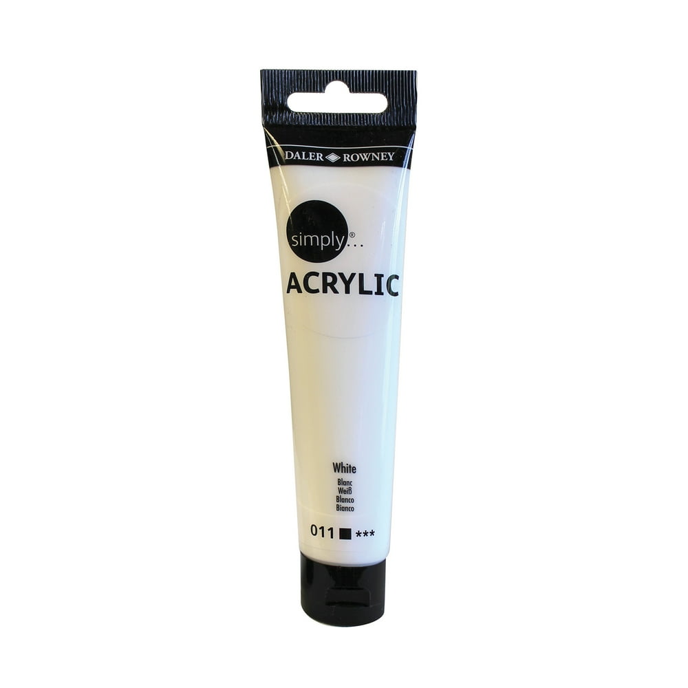 DalerRowney Simply Acrylic Paint Tube, 75 ml / 2.5 Fl. Oz., White