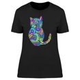 thumbnail image 1 of Colorful Floral Paisley Kitten Tee Women's -Image by Shutterstock, 1 of 2