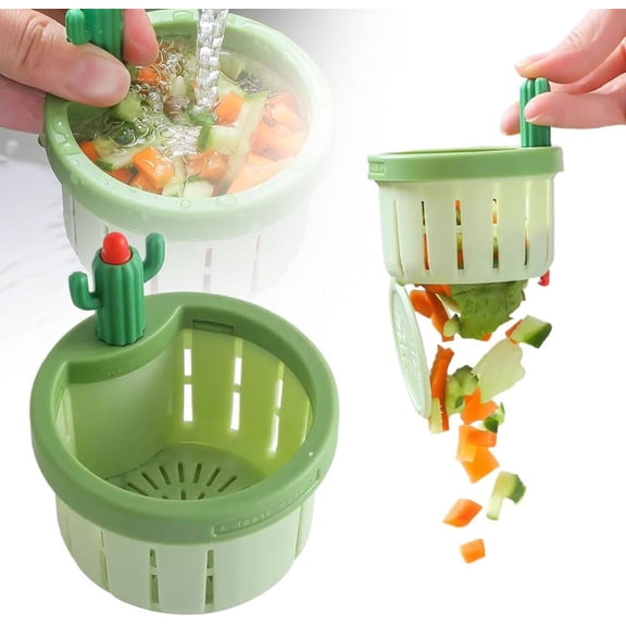 Cactus Kitchen Sink Drain Strainer, Upgrade Self-Cleaning Faucet Hanging Filter Basket, Press Automatic Dumping Basket, Kitchen Sink Waste Collector Filter