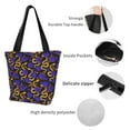 thumbnail image 4 of Salouo Golden Snake And Purple Rose for Shoppers Tote for Women Foldable Handbags with Big Capacity Casual One-Shoulder Shopping Bag Hobo Bags Fit for Office/Shopping/Park, 4 of 6