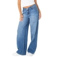thumbnail image 6 of Celebrity Pink Women's and Women's Plus V-Waist Wide Leg Jeans, Available in 30", 32", and 34" inseams, Sizes 1-24W, 6 of 7