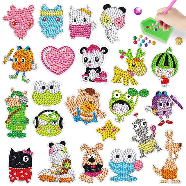 Kits Pintura Diamantes 22/23/24/26/28PCS Dibujos Animados DIY para Adultos Principiantes