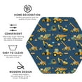 thumbnail image 3 of Honeii Modern Excavator print Leather Coaster Set of 4, ideal for safeguarding your furniture from drinks spills and effortless cleanup-Hexagon, 3 of 6