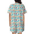 thumbnail image 3 of Bixox Women's Cute Corgi Head Printed Pajama Set 2 Piece Lounge Set Top and Shorts Soft Pajamas, Shorts with Pockets, 3 of 7