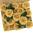 thumbnail image 1 of Flores Artificiales N&T NIETING Rosa Amarilla Dorada x25, 1 of 6