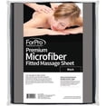 thumbnail image 1 of ForPro Collection Professionnelle Drap-Housse en Microfibre Premium pour Tables de Massage, Ultra-Léger, Résistant aux Taches et aux Plis, 36 Pouces L x 77 Pouces L x 7 Pouces H, Noir, 1 of 4