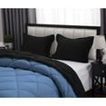 thumbnail image 5 of DNG Creations 3 Piece Reversible Diamond Pattern Comforter Solid - 100% Egyptian Cotton, 800 TC ( Full/ Queen - Size ) All-Season 550 GSM ( Medium-Blue/Black Colour ), 5 of 7
