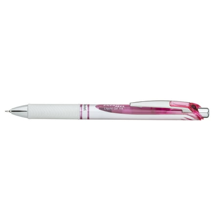 - EnerGel Pearl Retractable (0.5mm) Needle Tip, Fine Line, Pink Accent, Black Ink