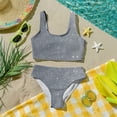 thumbnail image 6 of CCRFTGI Girls Swimsuits Size 10-12 Two Piece Sets Swim Vacation Bathing Suit Beach Holiday Sequin Print Bikinis Summer Cute Girls Fashion Swimsuits Swimwear Light Gray 1-2 Years, 6 of 9