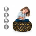 thumbnail image 2 of Honeycomb Storage Toy Bag Chair, Floral Pattern with Bees Honey Flowers Hive Khokhloma Motifs, Stuffed Animal Organizer Washable Bag, Small Size, Charcoal Grey Yellow, by Ambesonne, 2 of 3