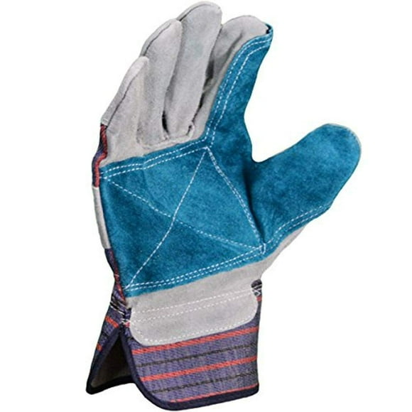 Azusa Safety S96112 Natural Leather Safety Work Gloves, Large, Natural/Blue Color (Pack of 96 Pairs)