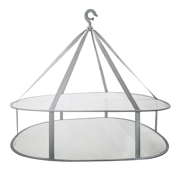 2Tier Sweater Drying Rack Hanging Clothes Hanging Dryer Laundry Mesh