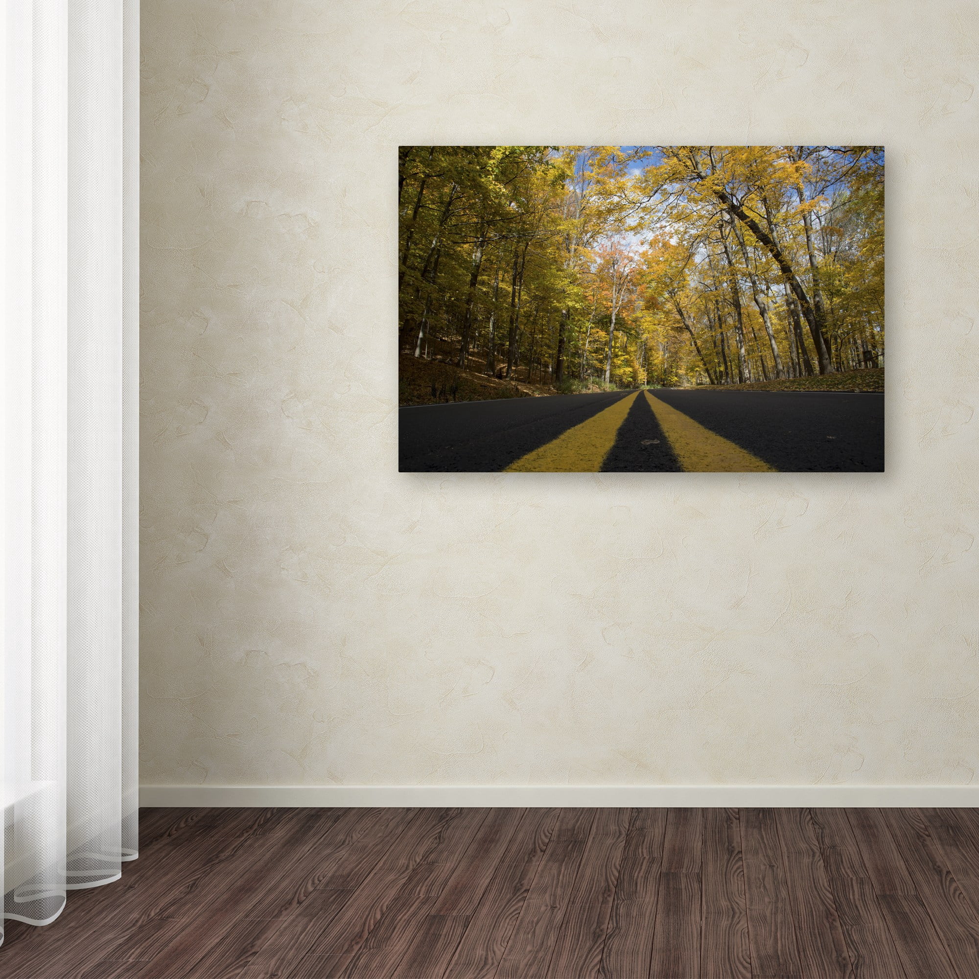 Trademark Fine Art "Autumn Along the Valley Parkway" Canvas Art by Kurt Shaffer