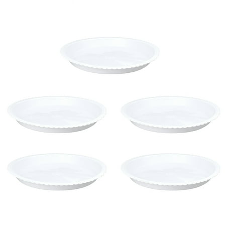 Frcolor 5 Pcs Plastic Humidity/Drip Tray Plant Round Saucers For Indoor & Outdoor Plants 26 X 26cm (White)