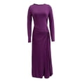 thumbnail image 4 of DGMIOCS Women's Wrap Maxi Dress for Everyday Comfort and Style with Long Sleeves and Tie Detail in Womens Casual Dress Purple S, 4 of 6