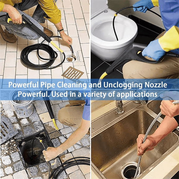 Cleaning and Unclogging Nozzle,Pressure Turbo Nozzle, Sewer Cleaning Tool High-Pressure Nozzle 1/4inch Quickly Connector