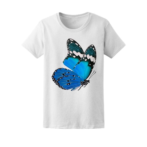 Flying Light Blue Butterfly T-Shirt Women -Image by Shutterstock, Female Small