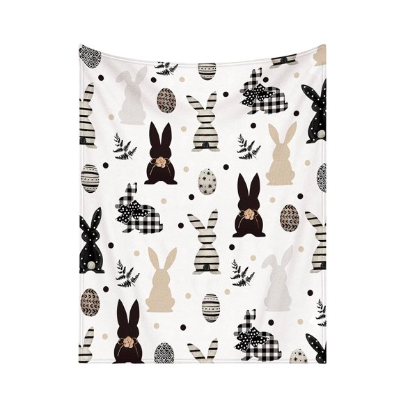 MXTPOV Easter Throw Blanket, Cute Easter Bunny Pattern Blanket for Couch Sofa Bed Travel, Easter Decorations, Soft Fluffy Blanket for Home Decor, 28X40 inch