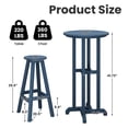 thumbnail image 3 of 2-Piece Outdoor Swivel Bar Stools – Weather-Resistant HDPE Counter-Height Chairs for Patio, Deck, Poolside, or Indoor Bar,Navy Blue, 3 of 8
