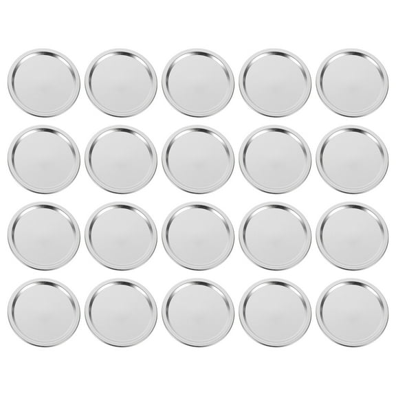 NICEXMAS 20pcs Reusable Jar Lids Canning Caps Silver Metal Strong Sealing Performance Food Storage