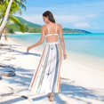 thumbnail image 7 of FORMRS Womens Long Sarong Beach Wrap Semi-Sheer Bikini Skirt Bathing Swimsuit Cover Up, Nautical Pattern, 7 of 7