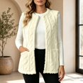 thumbnail image 2 of yillto Womens Sherpa Fleece Sleeveless Vest Jackets Lightweight Warm Fuzzy Open Front Fall Clothes Winter Coats, 2 of 7