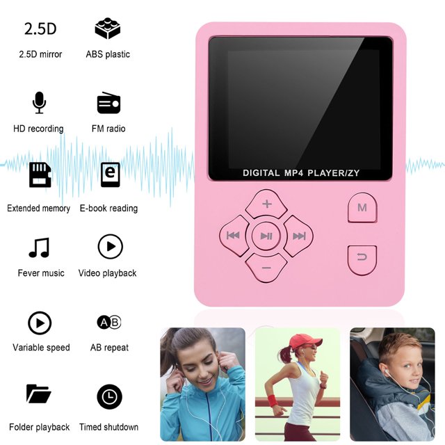 Mini MP3 MP4 Reproductor de música digital Pantalla TFT de 1.8 pulgadas Grabadora de sonido FM MP3 digital portátil Grabación de voz