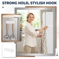 thumbnail image 2 of Magnetic Refrigerator Side Hooks Magnetic Organizer Rack with 3 Rows for Kitchen Towels Keys Oval No Drill Waterproof Storage Hanger White 2 Pack 7.8x2.5in White, 2 of 5