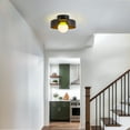 thumbnail image 3 of Mid-Century Modern Semi Flush Mount Ceiling Light, Kitchen Ceiling Light Fixture with Glass Shade,Vintage Close to Ceiling Lamp for Entryway Hallway Bathroom, 3 of 10