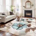 thumbnail image 3 of Retro Mallow Flowers Area Rug 6x9 FT, Non Slip Living Room Throw Carpet, Spring Floral Butterfly Elegant Washable Soft Large Floor Carpet Non-Shedding Rug for Bedroom Dining Room Play Room, 3 of 9